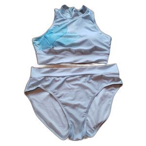 Kyodan NWOT Sky Blue Floral Tankini Set - L Top / XL Bottoms Swimwear